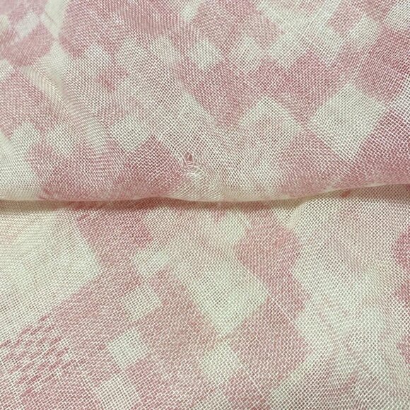 Auth LOUIS VUITTON - Cream Light Pink Pink Unconfirmed Scarf Cashmere Silk - Picture 7 of 10